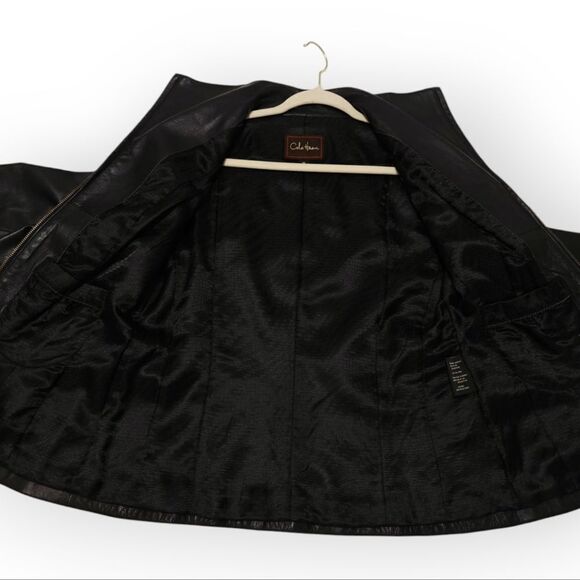 Cole Haan Lamb Skin Black Leather Jacket size 10 - Picture 10 of 13